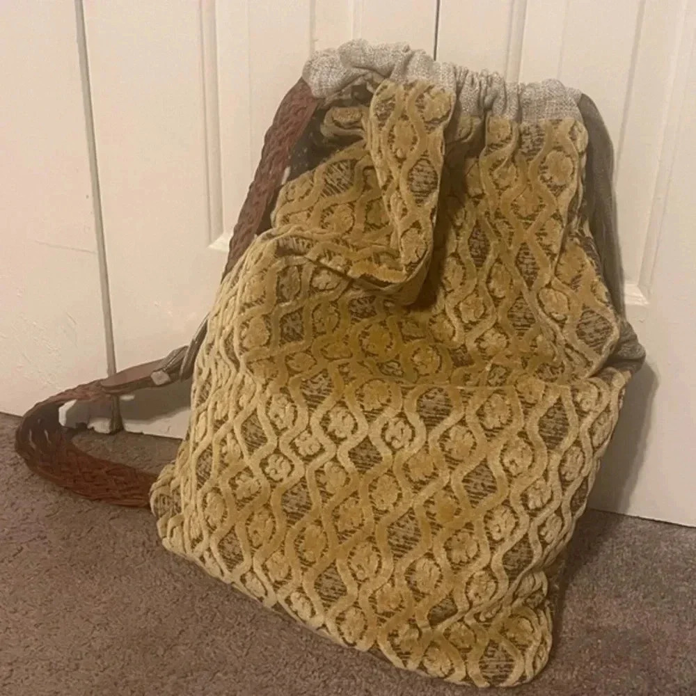 One of a Kind Deidre McGehee Design DMD Chenille One Strap Backpack Bag Purse - Picture 6 of 14